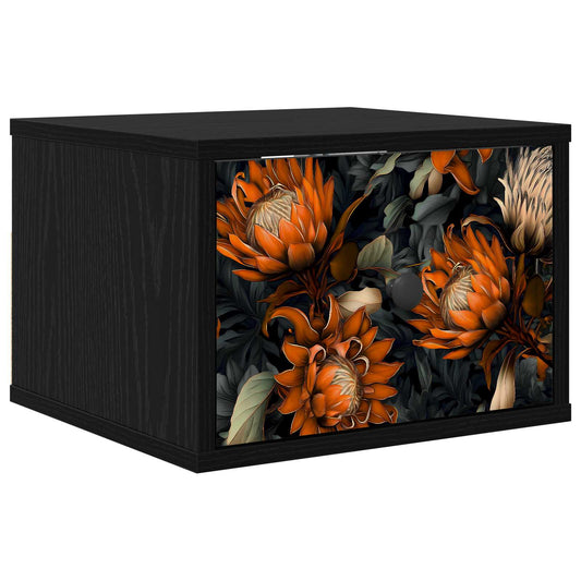 vidaXL Τοίχου κομοδίνο LOCHEM Μαύρη Δρυς 36 x 33 x 25 εκ.