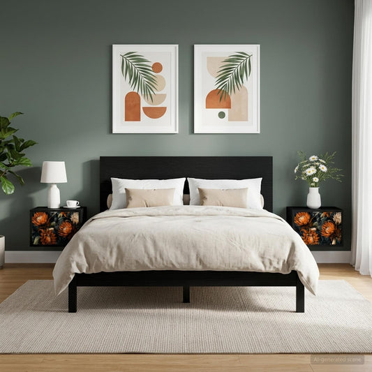 vidaXL Τοίχου κομοδίνο LOCHEM 2 τμχ. Μαύρη Δρυς 36 x 33 x 25 εκ.