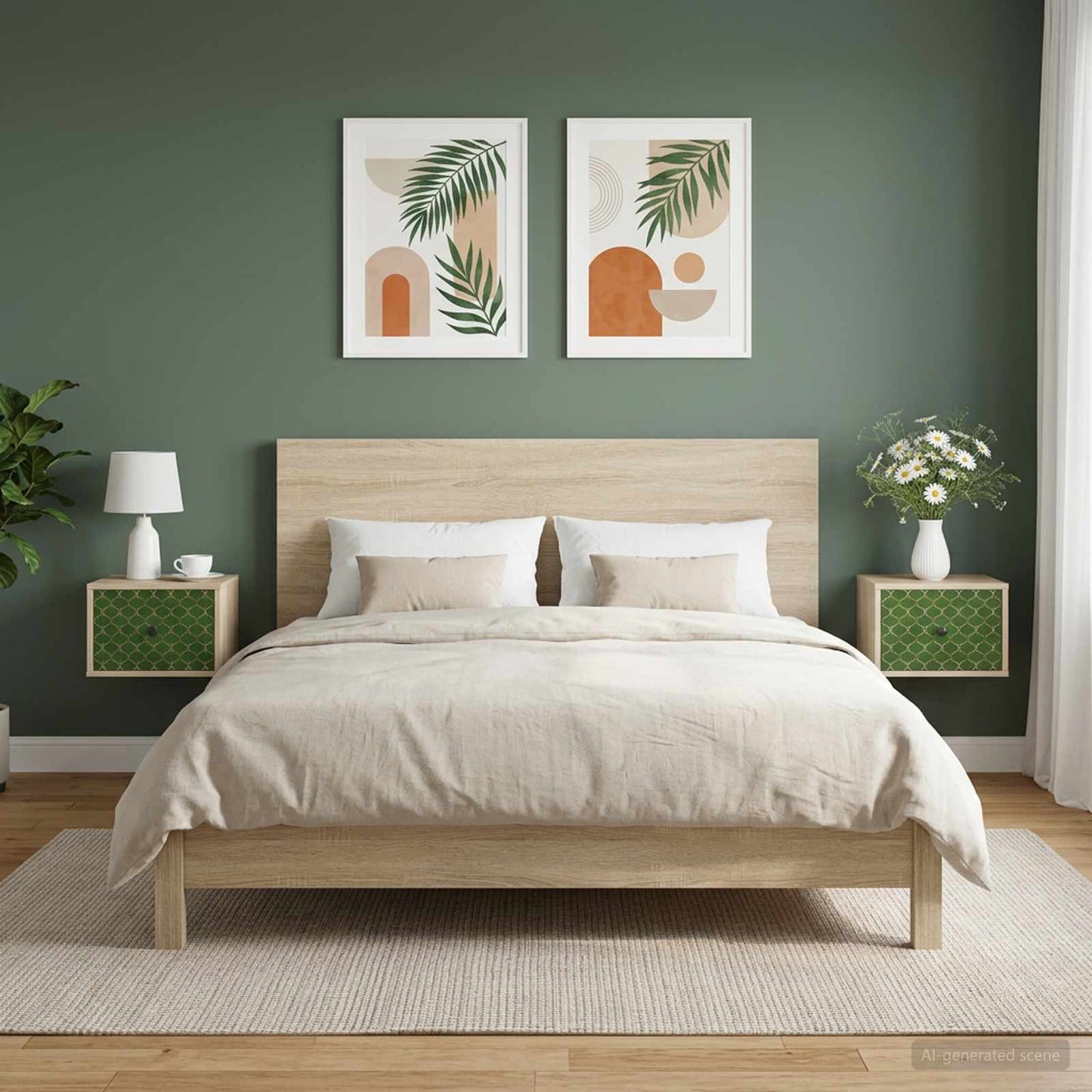 vidaXL Τοίχου κομοδίνο GELEEN 2 τμχ. Sonoma Δρυς 36 x 33 x 25 εκ.