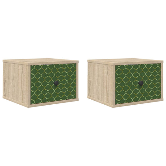 vidaXL Τοίχου κομοδίνο GELEEN 2 τμχ. Sonoma Δρυς 36 x 33 x 25 εκ.