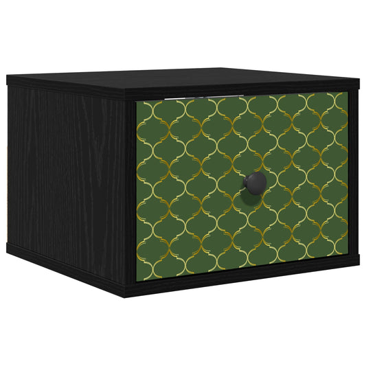 vidaXL Τοίχου κομοδίνο GELEEN Μαύρη Δρυς 36 x 33 x 25 εκ.