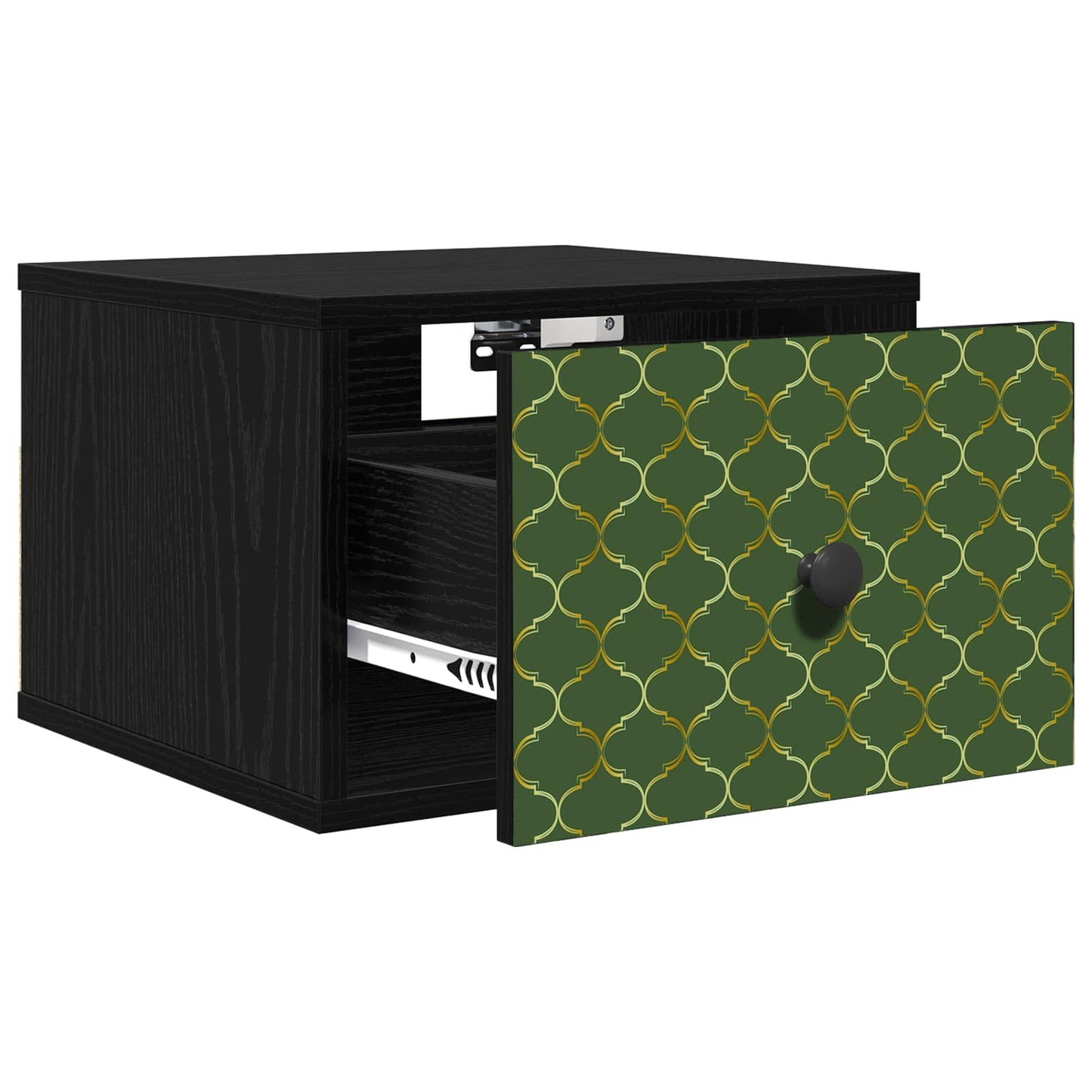 vidaXL Τοίχου κομοδίνο GELEEN 2 τμχ. Μαύρη Δρυς 36 x 33 x 25 εκ.