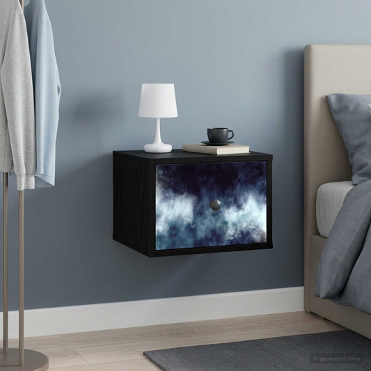 vidaXL Τοίχου κομοδίνο RAALTE Μαύρη Δρυς 36 x 33 x 25 εκ.
