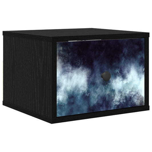 vidaXL Τοίχου κομοδίνο RAALTE Μαύρη Δρυς 36 x 33 x 25 εκ.