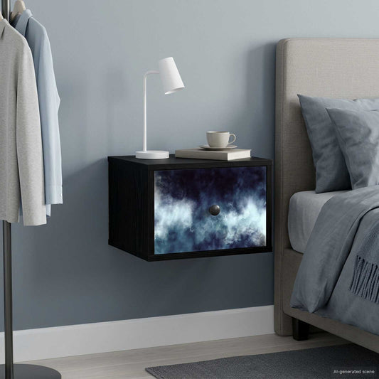 vidaXL Τοίχου κομοδίνο RAALTE 2 τμχ. Μαύρη Δρυς 36 x 33 x 25 εκ.