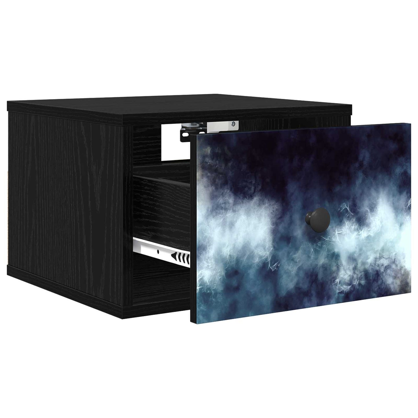 vidaXL Τοίχου κομοδίνο RAALTE 2 τμχ. Μαύρη Δρυς 36 x 33 x 25 εκ.