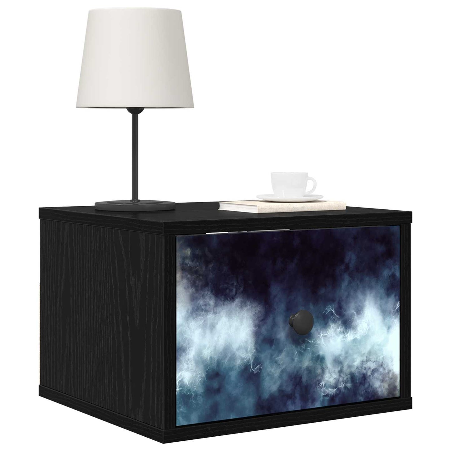 vidaXL Τοίχου κομοδίνο RAALTE 2 τμχ. Μαύρη Δρυς 36 x 33 x 25 εκ.