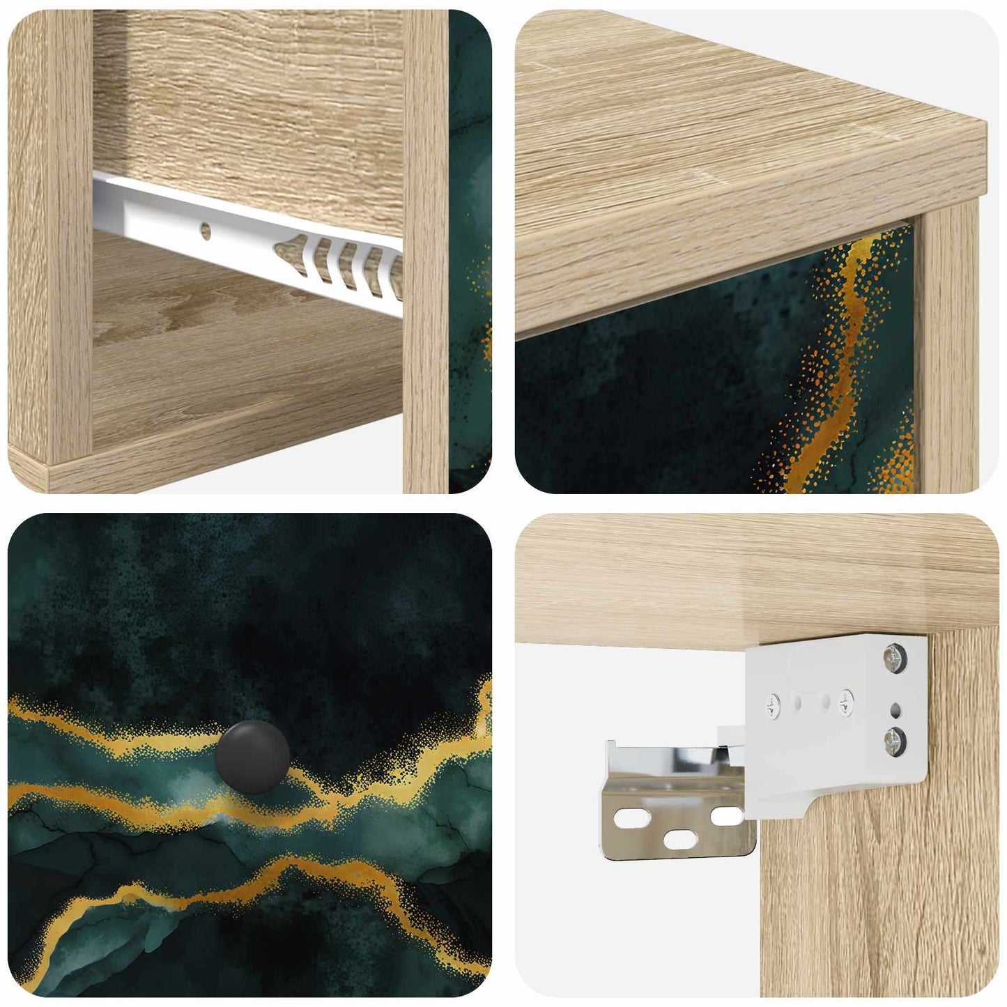 vidaXL Τοίχου κομοδίνο WIJHE Sonoma Δρυς 36 x 33 x 25 εκ.