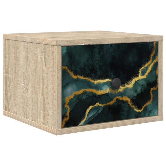 vidaXL Τοίχου κομοδίνο WIJHE Sonoma Δρυς 36 x 33 x 25 εκ.