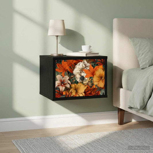 vidaXL Τοίχου κομοδίνο GENNEP Μαύρη Δρυς 36 x 33 x 25 εκ.