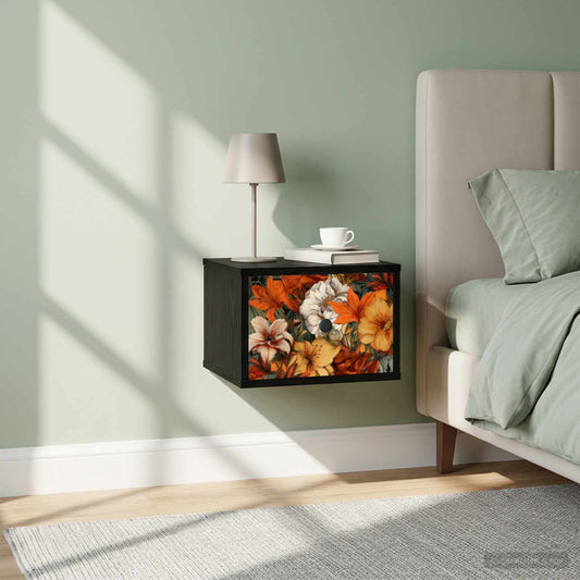 vidaXL Τοίχου κομοδίνο GENNEP 2 τμχ. Μαύρη Δρυς 36 x 33 x 25 εκ.