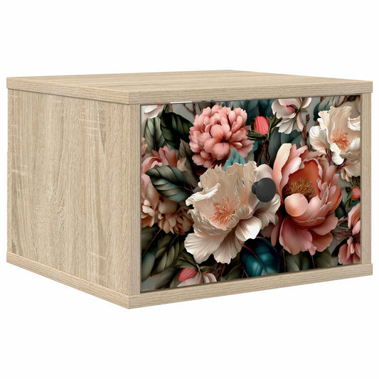 vidaXL Τοίχου κομοδίνο BORNE Sonoma Δρυς 36 x 33 x 25 εκ.