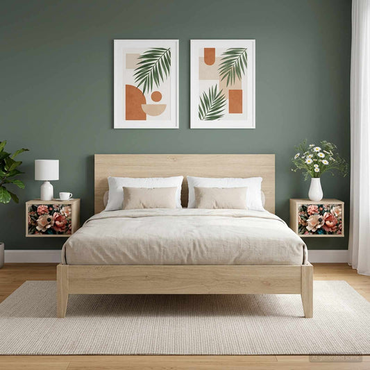 vidaXL Τοίχου κομοδίνο BORNE 2 τμχ. Sonoma Δρυς 36 x 33 x 25 εκ.