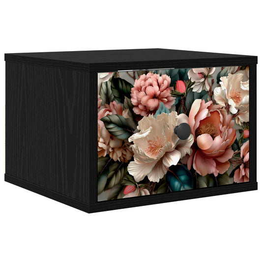 vidaXL Τοίχου κομοδίνο BORNE Μαύρη Δρυς 36 x 33 x 25 εκ.