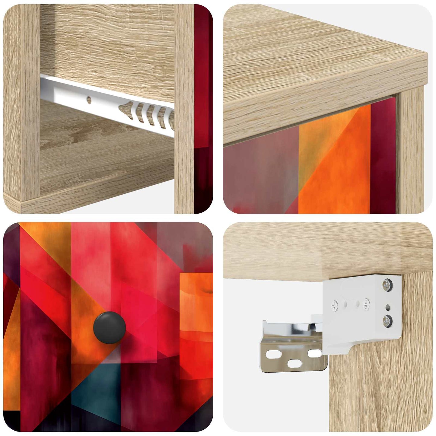 vidaXL Τοίχου κομοδίνο HEESCH Sonoma Δρυς 36 x 33 x 25 εκ.