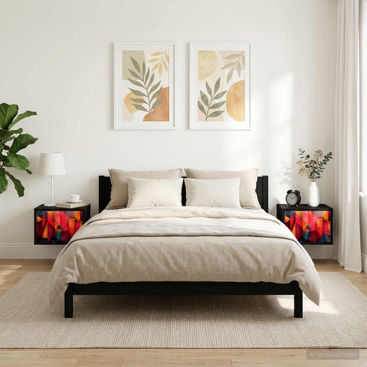vidaXL Τοίχου κομοδίνο HEESCH 2 τμχ. Μαύρη Δρυς 36 x 33 x 25 εκ.