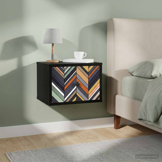 vidaXL Τοίχου κομοδίνο OMMEN 2 τμχ. Μαύρη Δρυς 36 x 33 x 25 εκ.