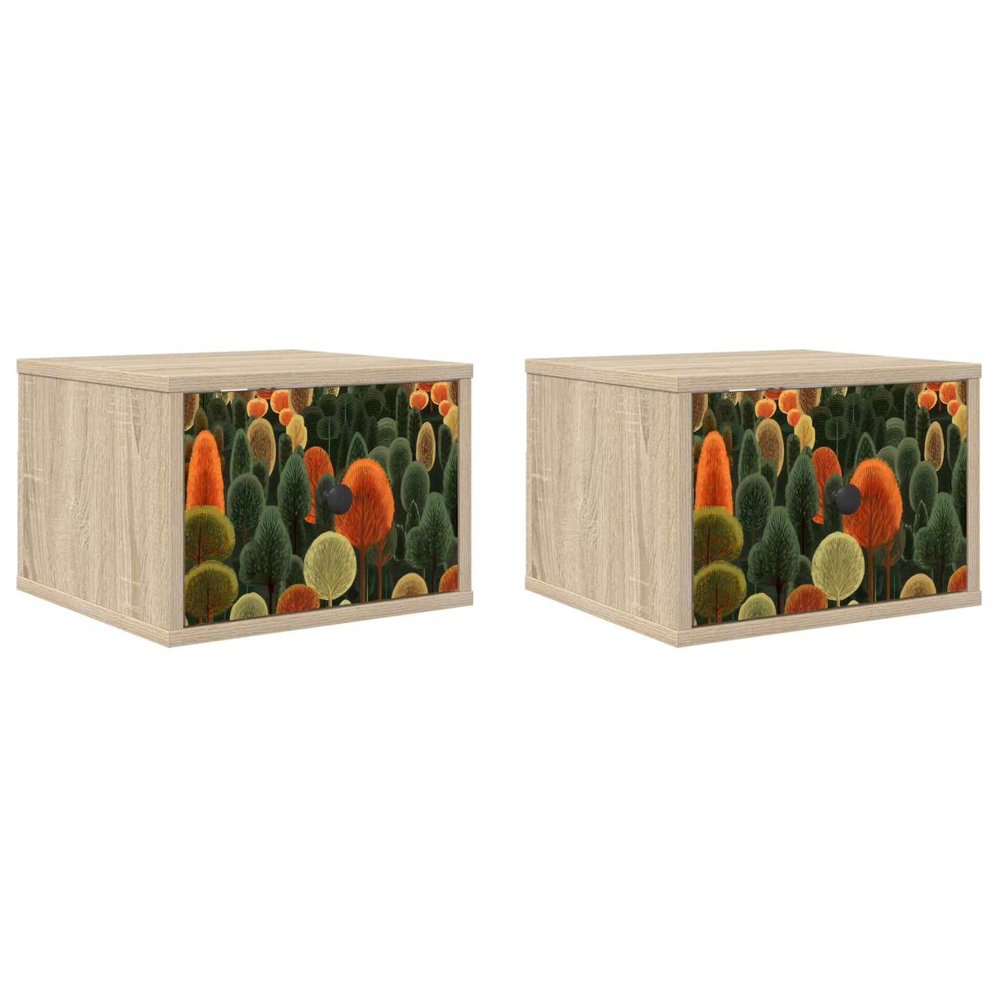 vidaXL Τοίχου κομοδίνο ZAANDAM 2 τμχ. Sonoma Δρυς 36 x 33 x 25 εκ.