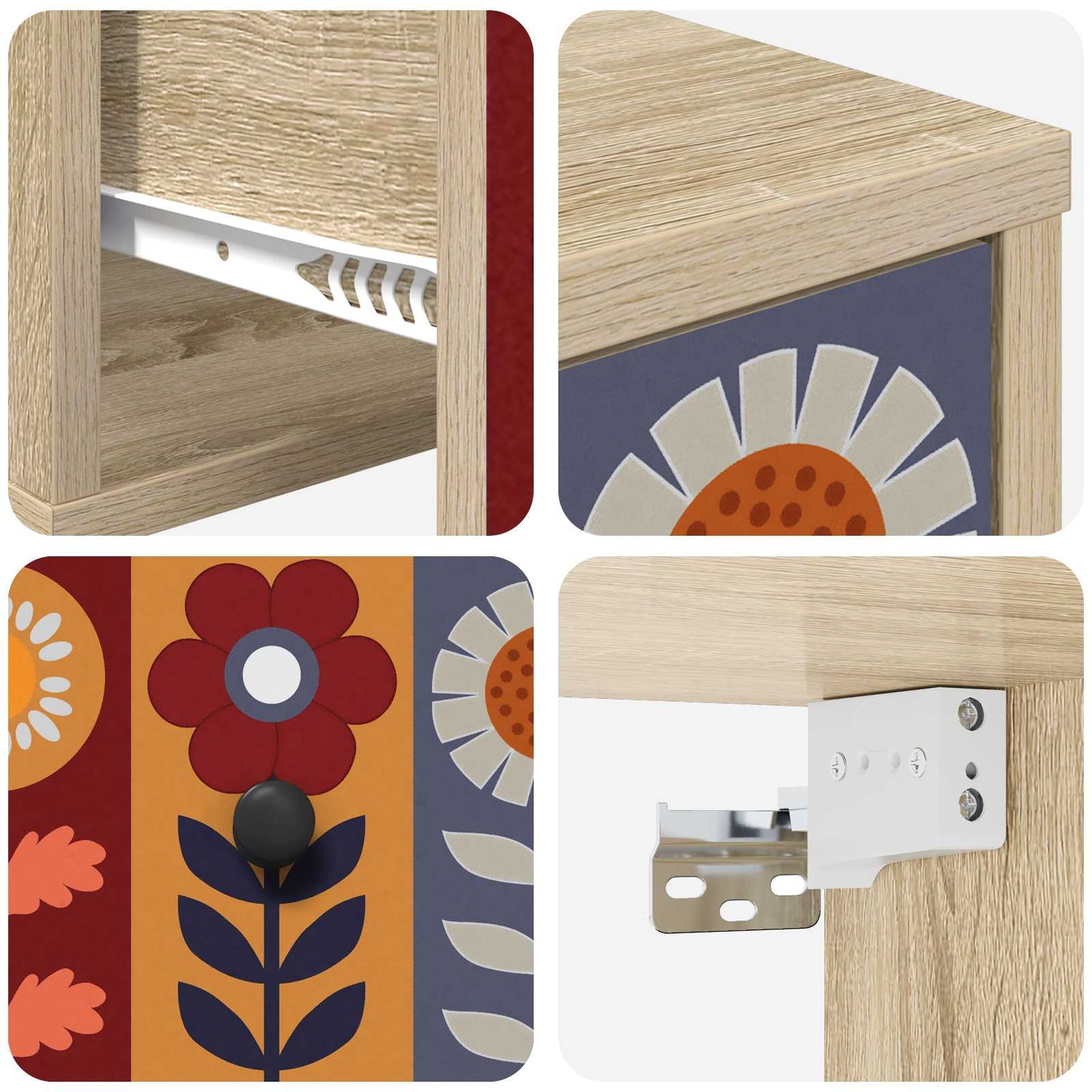 vidaXL Τοίχου κομοδίνο ESSEN 2 τμχ. Sonoma Δρυς 36 x 33 x 25 εκ.
