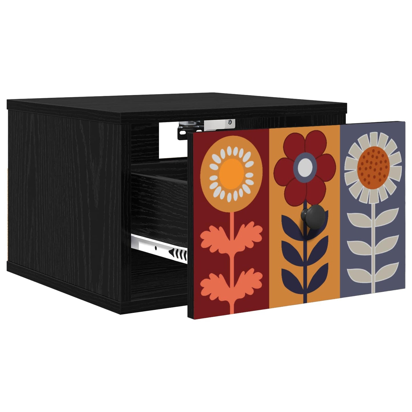 vidaXL Τοίχου κομοδίνο ESSEN 2 τμχ. Μαύρη Δρυς 36 x 33 x 25 εκ.