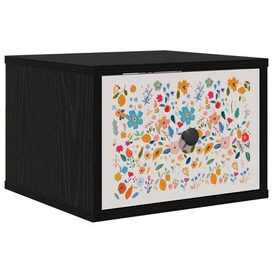 vidaXL Τοίχου κομοδίνο MAINZ Μαύρη Δρυς 36 x 33 x 25 εκ.