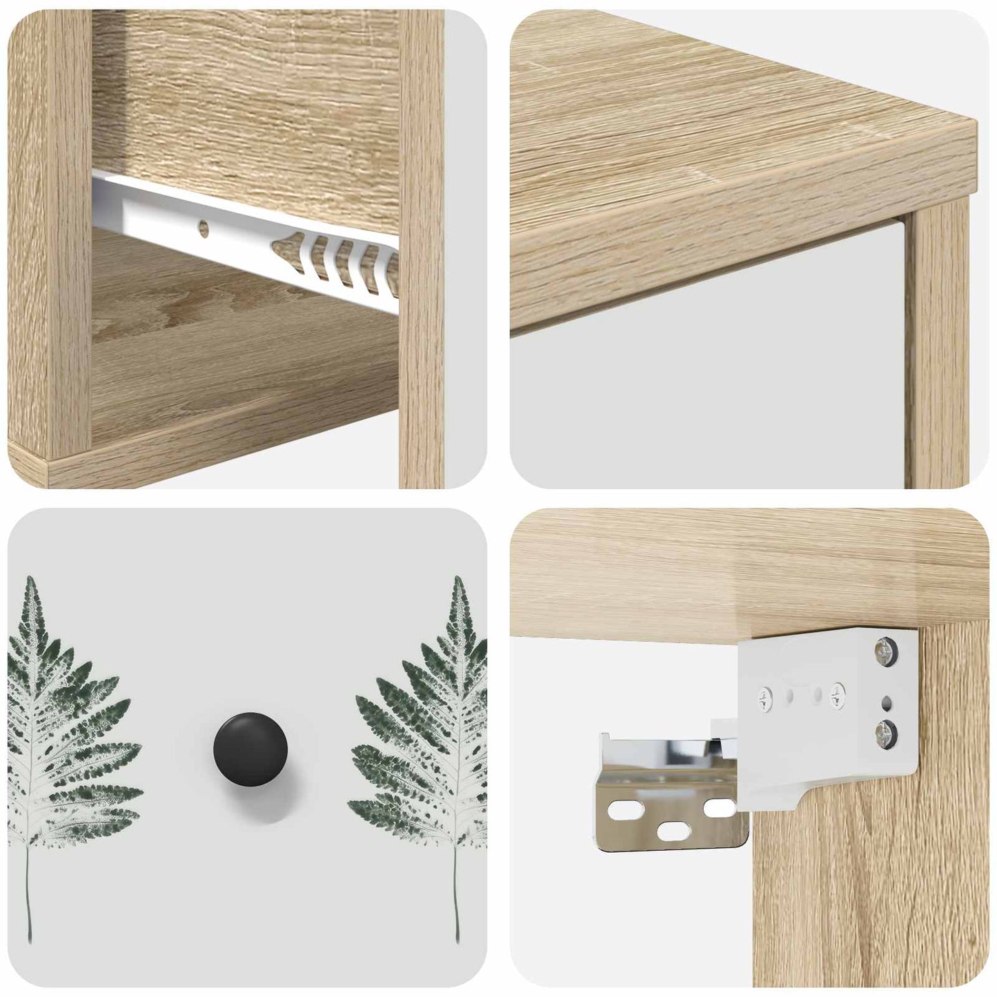 vidaXL Τοίχου κομοδίνο HANAU Sonoma Δρυς 36 x 33 x 25 εκ.