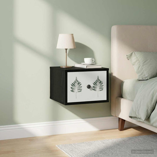 vidaXL Τοίχου κομοδίνο HANAU Μαύρη Δρυς 36 x 33 x 25 εκ.
