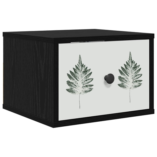 vidaXL Τοίχου κομοδίνο HANAU Μαύρη Δρυς 36 x 33 x 25 εκ.