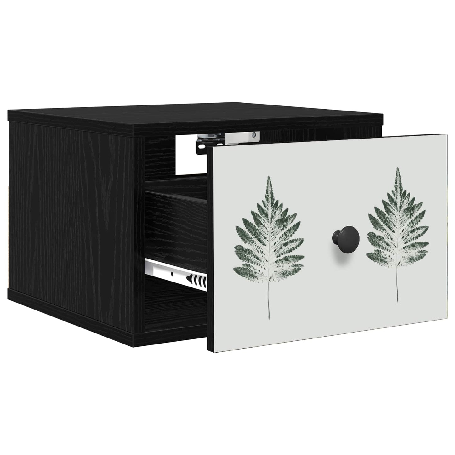 vidaXL Τοίχου κομοδίνο HANAU 2 τμχ. Μαύρη Δρυς 36 x 33 x 25 εκ.