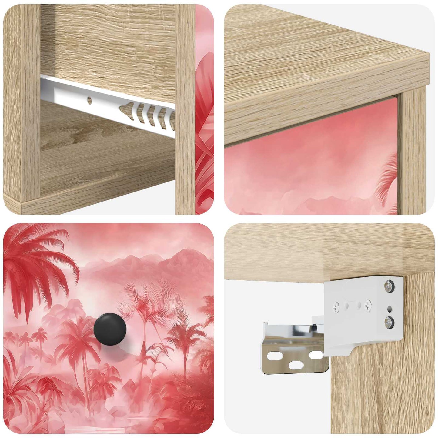 vidaXL Τοίχου κομοδίνο AACHEN Sonoma Δρυς 36 x 33 x 25 εκ.