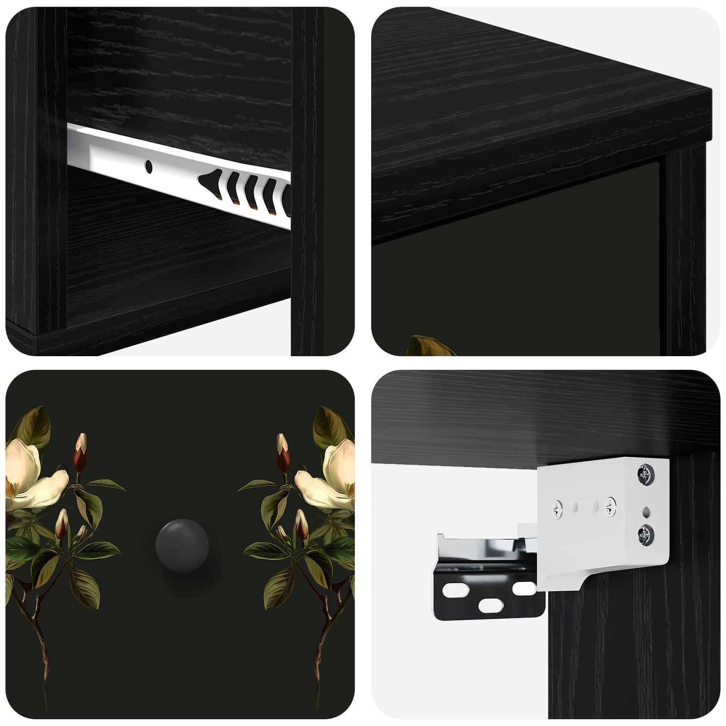 vidaXL Τοίχου κομοδίνο BREMEN Μαύρη Δρυς 36 x 33 x 25 εκ.