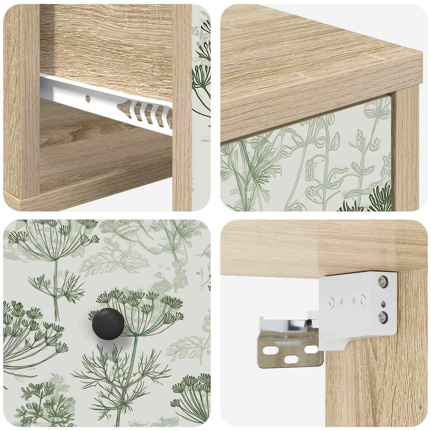vidaXL Τοίχου κομοδίνο GOTHA 2 τμχ. Sonoma Δρυς 36 x 33 x 25 εκ.