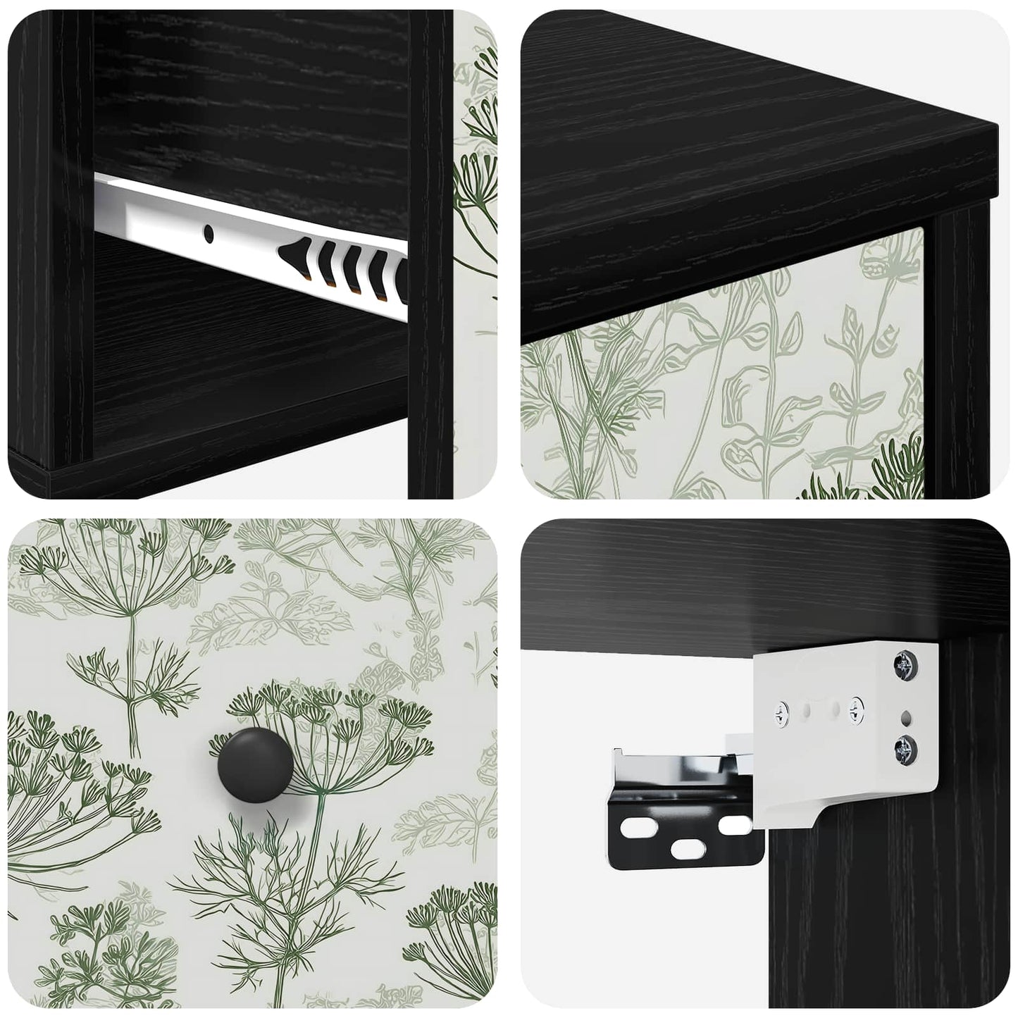 vidaXL Τοίχου κομοδίνο GOTHA 2 τμχ. Μαύρη Δρυς 36 x 33 x 25 εκ.