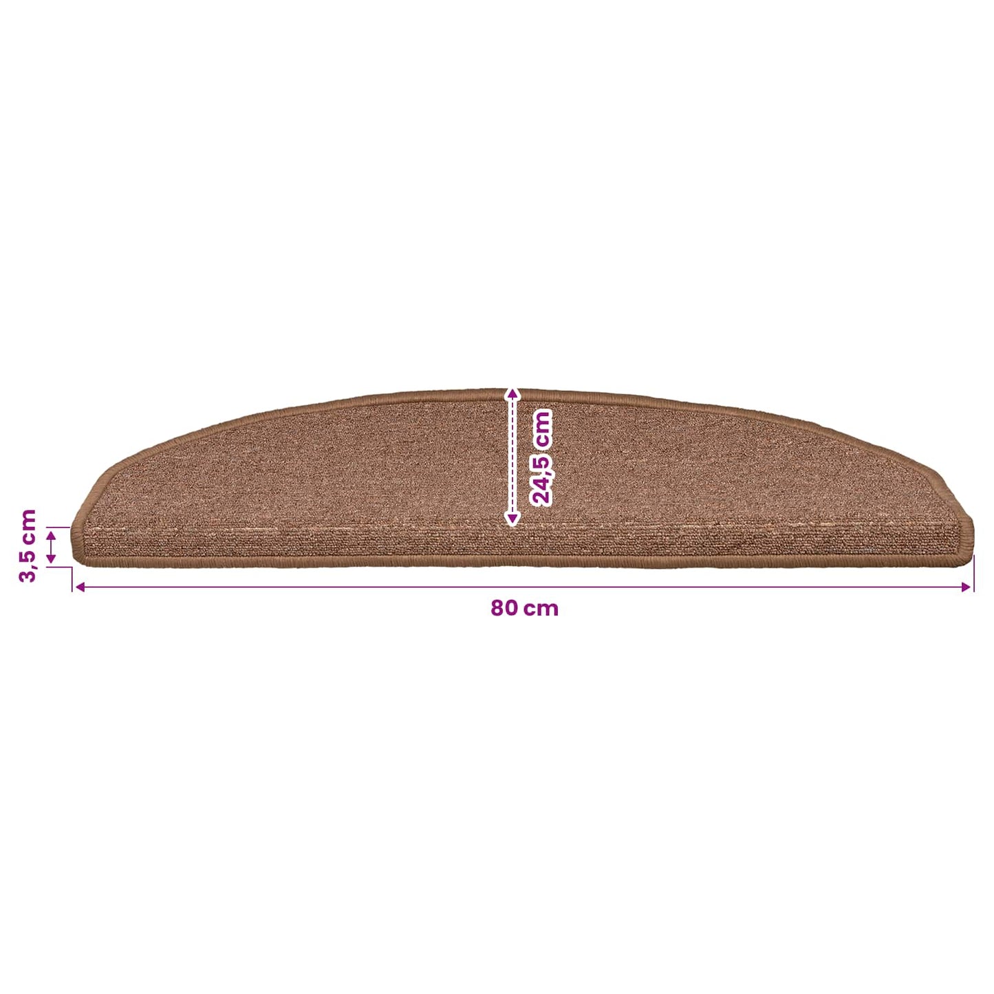 vidaXL Αυτοκόλλητα Ματ Σκαλοπατιών 15 τμχ. 80 x 24,5 x 3,5 εκ. Καφέ