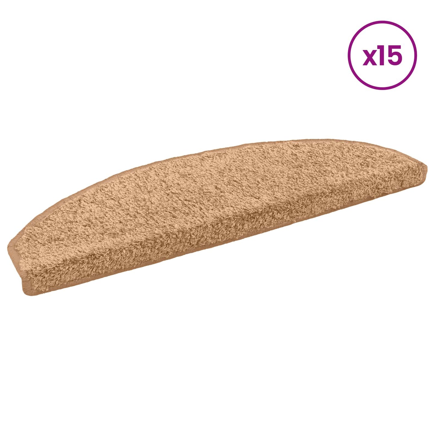 vidaXL Αυτοκόλλητα Ματ Σκαλοπατιών 15 τμχ. 80 x 24,5 x 3,5 εκ. Μπεζ
