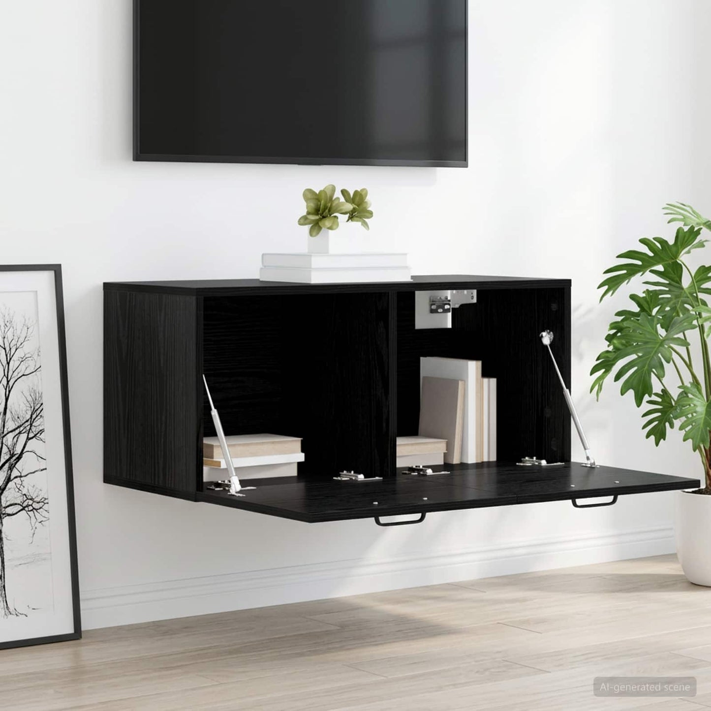 vidaXL Ντουλάπα Τοίχου Επιτοίχιο Μαύρη δρυς 80 x 36,5 x 35 cm