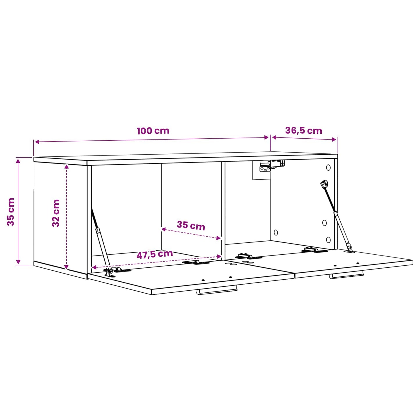 vidaXL Ντουλάπα Τοίχου 100 x 36,5 x 35 cm Επεξεργασμένο Ξύλο