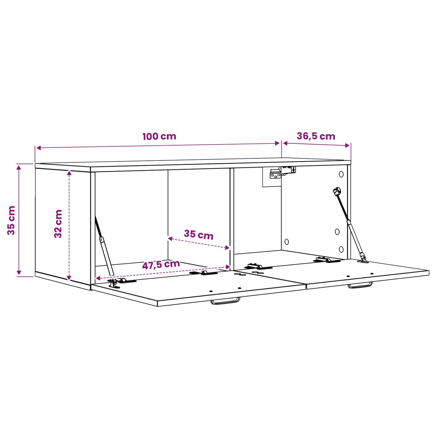 vidaXL Ντουλάπα Τοίχου 100 x 36,5 x 35 cm Επεξεργασμένο Ξύλο