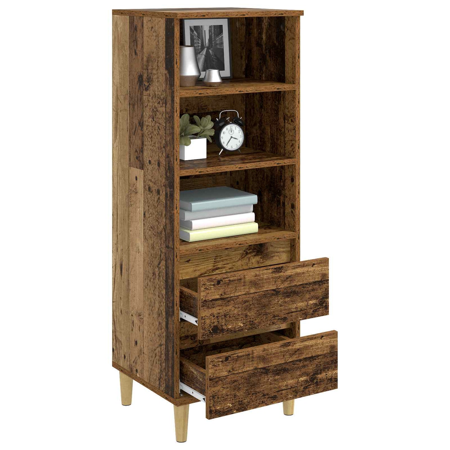 vidaXL Highboard Παλαιωμένο ξύλο 40 x 36 x 110 εκ. Επεξεργασμένο Ξύλο