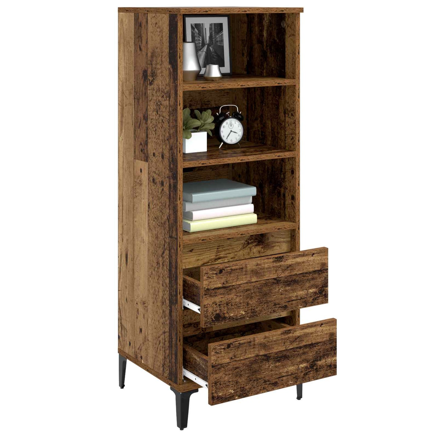 vidaXL Highboard Παλαιωμένο ξύλο 40 x 36 x 110 εκ. Επεξεργασμένο Ξύλο