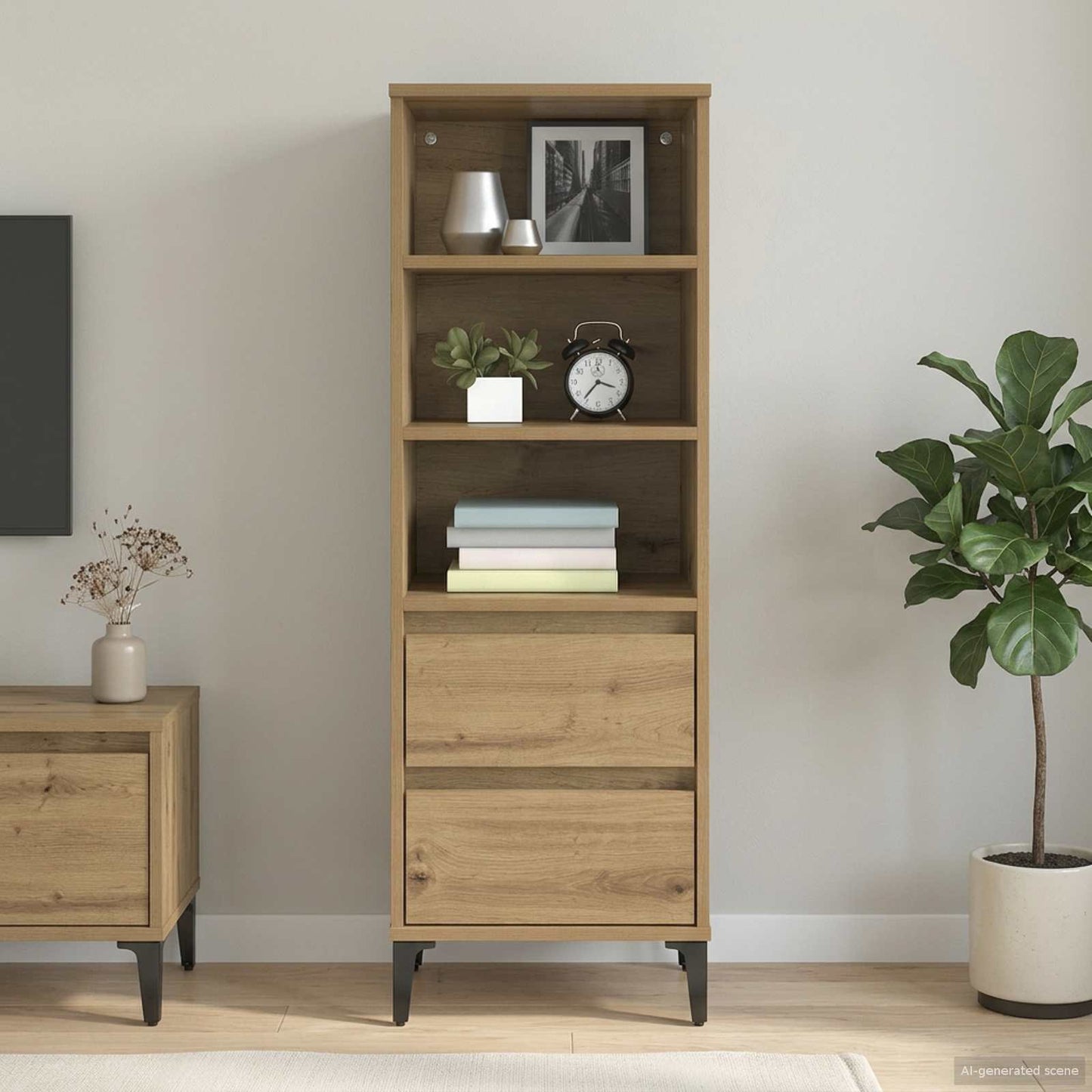 vidaXL Highboard Artisan Δρυς 40 x 36 x 110 εκ. Επεξεργασμένο Ξύλο