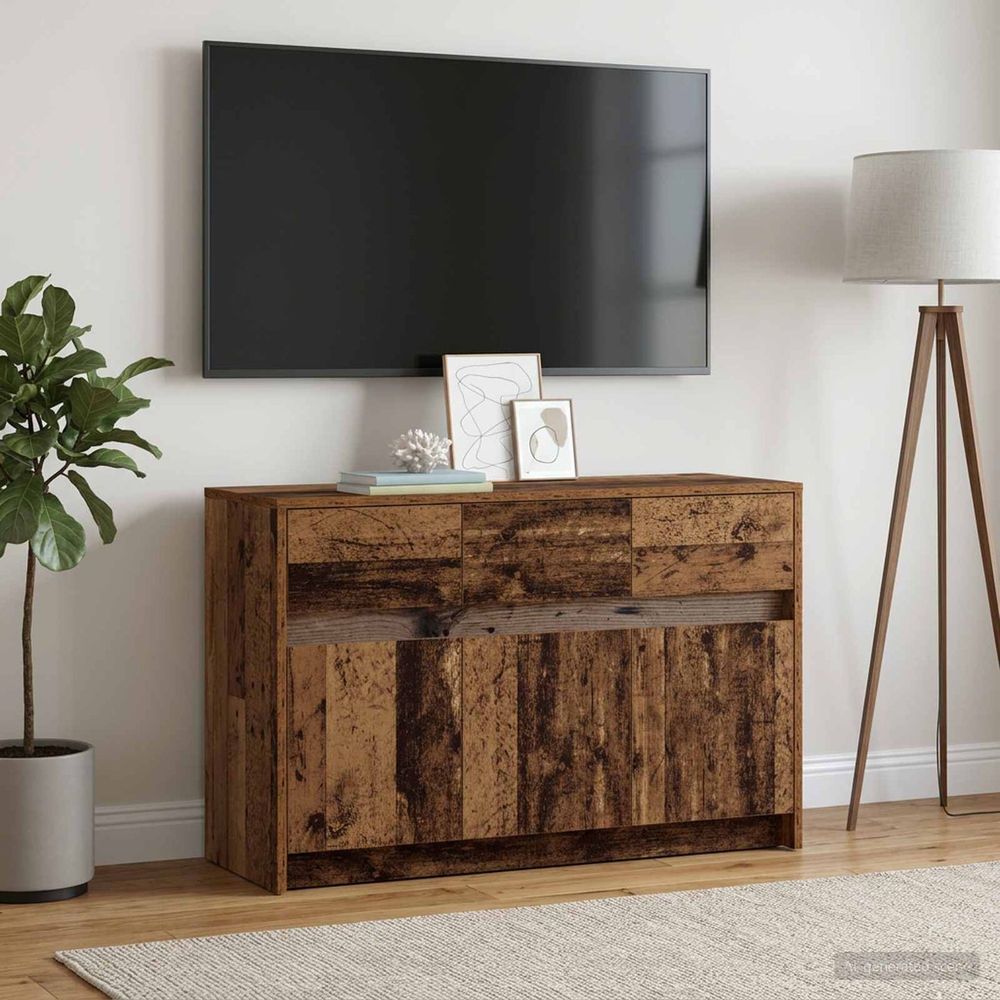 vidaXL Ντουλάπι TV 91 x 34 x 61 εκ. Παλαιωμένο ξύλο Επεξεργασμένο Ξύλο