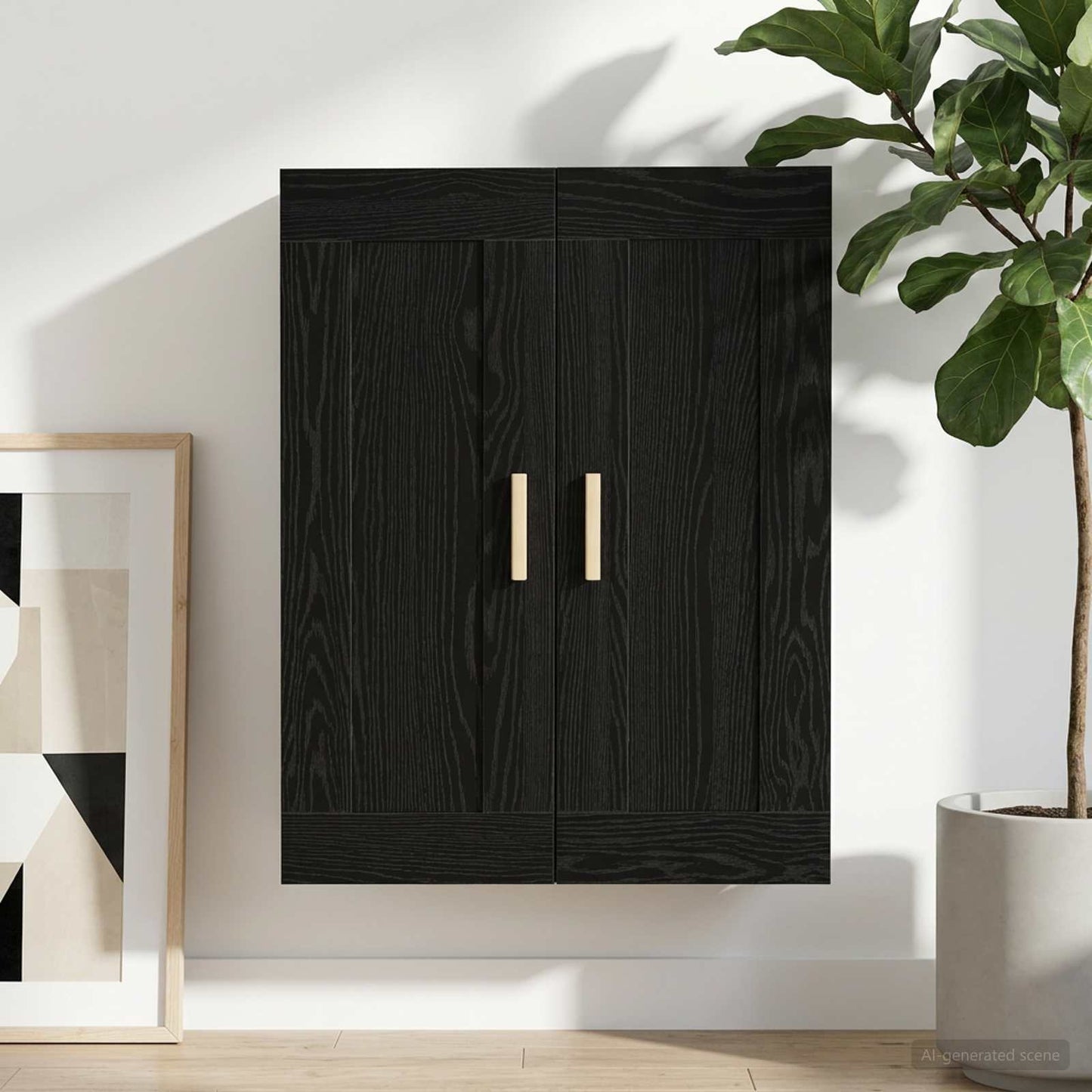 vidaXL Ντουλάπα Τοίχου Επιτοίχιο Μαύρη δρυς 69,5 x 34 x 90 εκ.