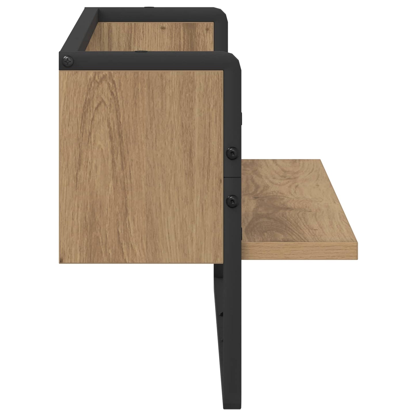 vidaXL Ράφι Τοίχου Επιτοίχιο Artisan δρυς 65 x 25 x 30 cm μέταλλο PB