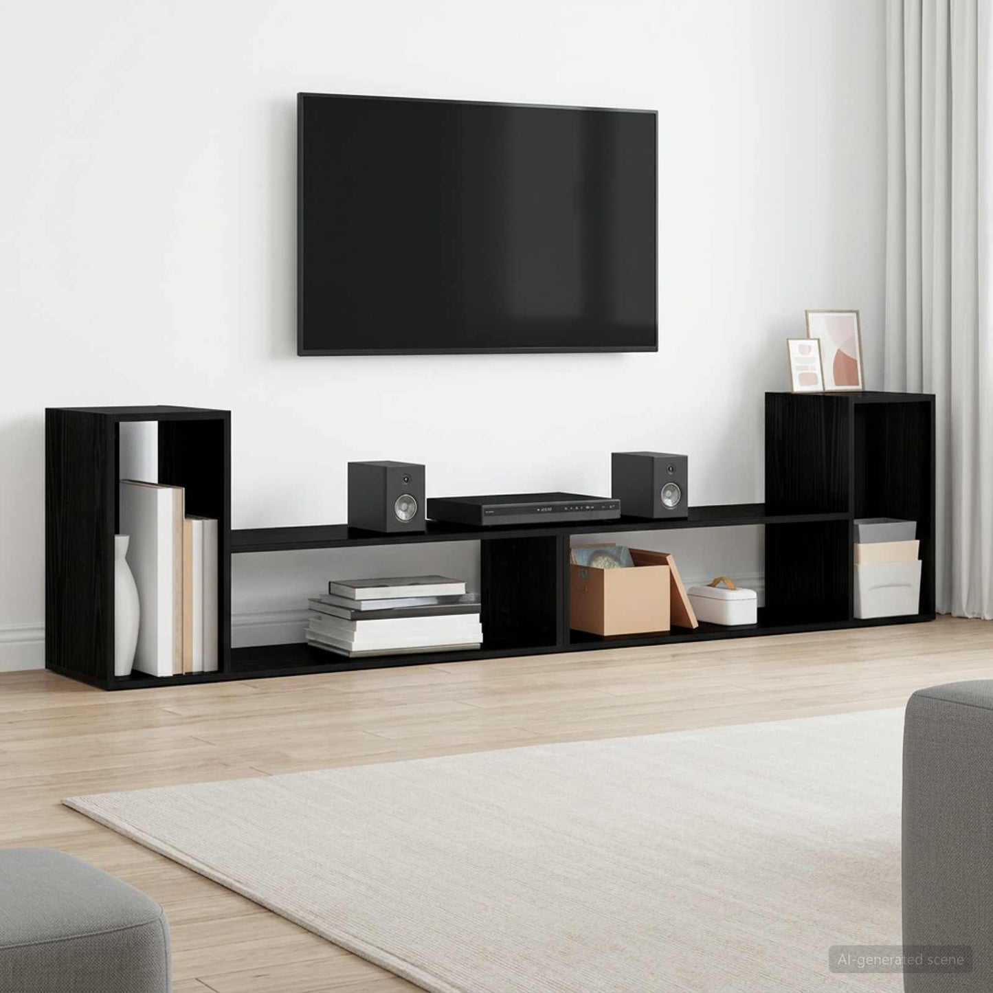 vidaXL Ντουλάπι TV 100 x 30 x 50 cm Μαύρη Δρυς Επεξεργασμένο Ξύλο