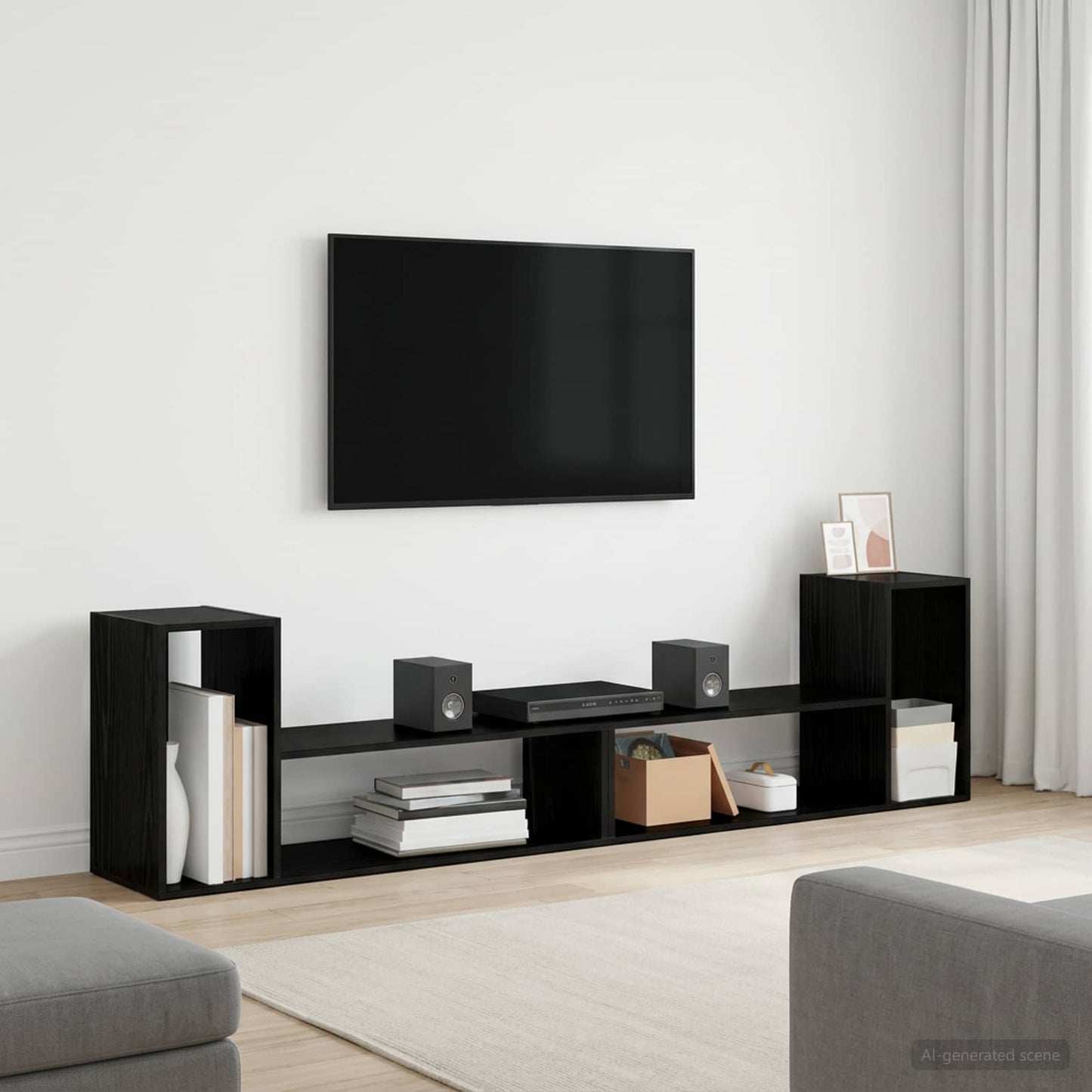 vidaXL Ντουλάπι TV 100 x 30 x 50 cm Μαύρη Δρυς Επεξεργασμένο Ξύλο