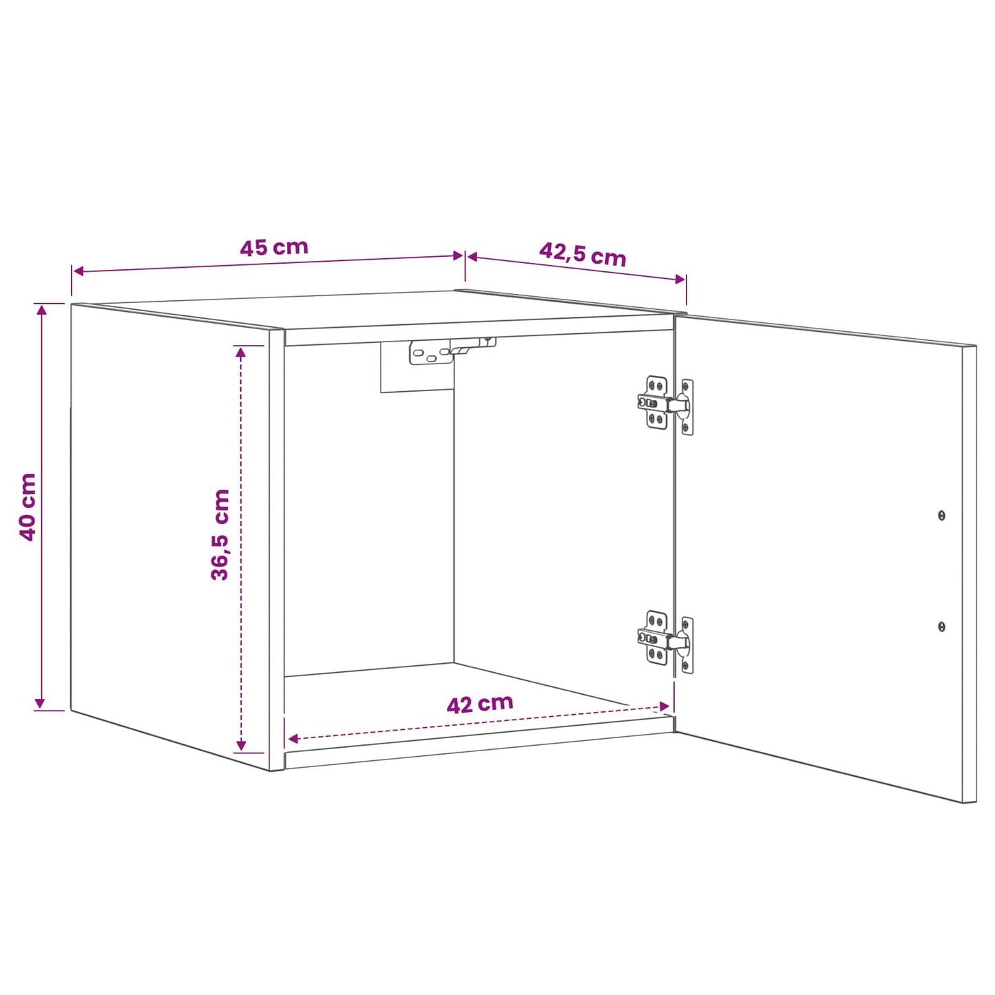 vidaXL Ντουλάπα Τοίχου Παλαιωμένο ξύλο 45 x 42,5 x 40 εκ