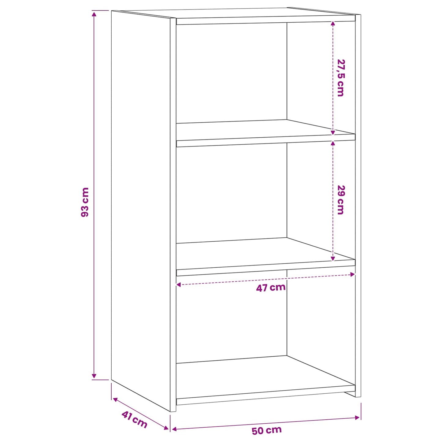 vidaXL Πλαϊνό γραφείο Παλαιωμένο ξύλο 50 x 41 x 93 εκ.