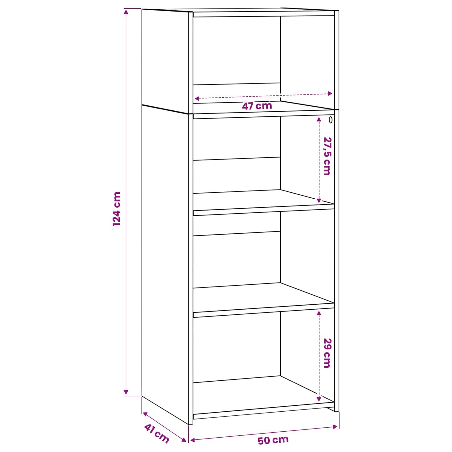 vidaXL Highboard Παλαιωμένο ξύλο 50 x 41 x 124 εκ. Επεξεργασμένο Ξύλο