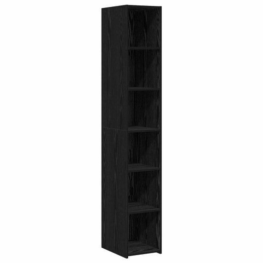 vidaXL Highboard Μαύρη Δρυς 30 x 41 x 185 εκ. Επεξεργασμένο Ξύλο
